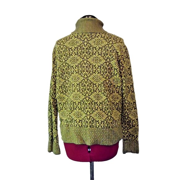 Talbots Women’s Turtleneck Sweater Size XL Wool Blend Medallion Print Pullover - Picture 2 of 6